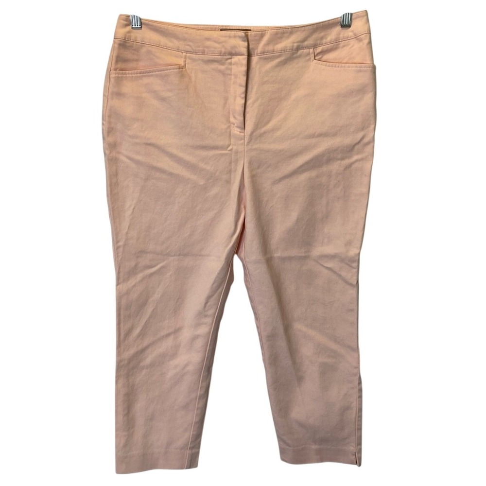 Chico's‎ Fabulously Slimming Pink Crop Pants Women's Size 10 Preppy Casual